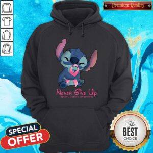 Awesome Stitch Never Give Up Breast Cancer Awareness Hoodie