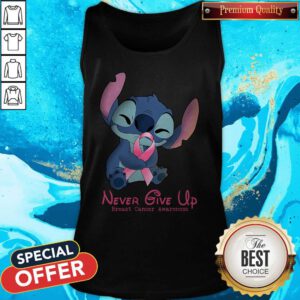 Awesome Stitch Never Give Up Breast Cancer Awareness Tank Top