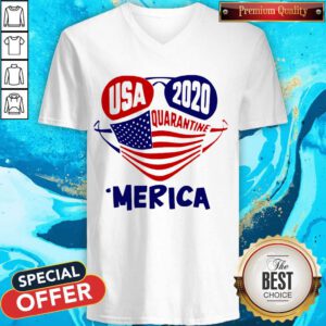 Awesome Usa 2020 4th Of July Merica Quarantine V-nck