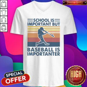 Baseball School Is Important But Baseball Is Importanter Vintage V-neck