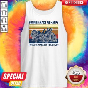 Bunnies Make Me Happy Humans Make My Head Hurt Vintage Tank Top