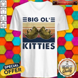 Cute Cats Big Ol’ Kitties Vintage V-neck