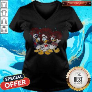 Donald Duck Happy The 4th Of July Merica American Flag Independence Day V-neck