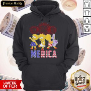 Firework Lisa Simpson Merica American Flag Independence Day Hoodie