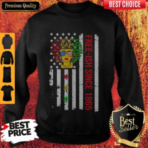 Free-ish Since 1864 Black Melanin American Flag Veteran Independence Day Sweatshirt