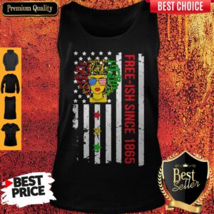 Free-ish Since 1864 Black Melanin American Flag Veteran Independence Day Tank Top