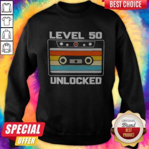 Funny Level 50th Unlocked Vintage Sweatshirt