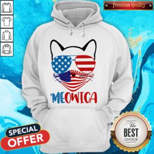 Funny Meowica 4th Of July Merica Quarantine Hoodie