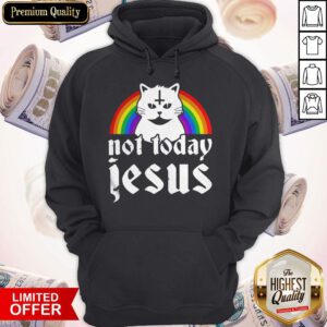 Funny Not Today Jesus Rainbow Satanic Cat Gothic Gift Idea Hoodie