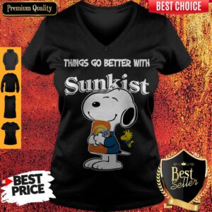 Funny Snoopy Hug Sunkist Things Go Better With Sunkist V-neck