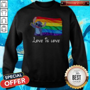 Funny Stitch LGBT Pride Love Is Love Sweatshirt
