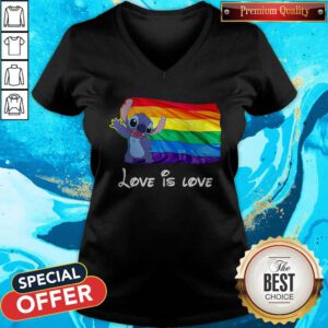 Funny Stitch LGBT Pride Love Is Love V-neck