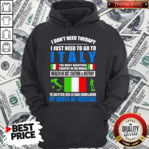I Don’t Need Therapy I Just Need To Go To I Italy The Most Beautiful country In The World Wealth Of Art Culture And History Hoodie