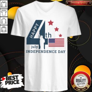 Liberty Enlightening The World Happy 4th Of July Independence Day American Flag V-neck