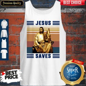 Nice Jesus Saves Fishing Vintage Tank Top