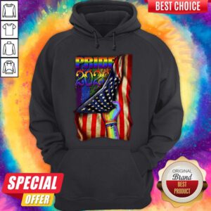 Nice Pride 2020 LGBT American Flag Hand Custom Name Hoodie