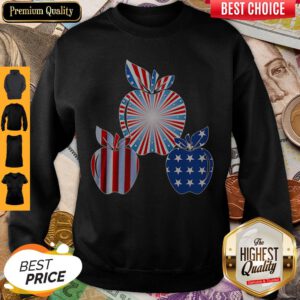 Nice Teacher Apples American Flag Independence Day Sweatshirt