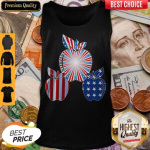 Nice Teacher Apples American Flag Independence Day Tank Top