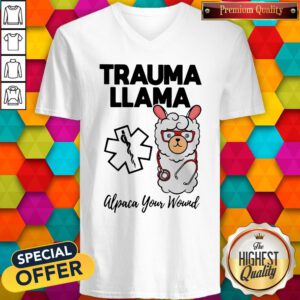 Nice Trauma Llm Alpaca Your Wound Media Logo Lamb Ear Piece V-neck
