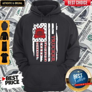 Nice Trucker Husband Daddy Protector American Flag Hoodie