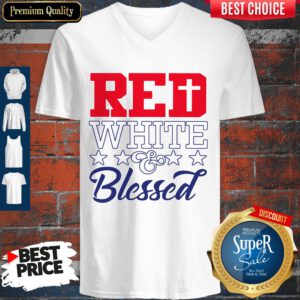 Official Red White & Blessed Patriot V-neck