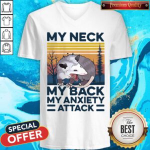 Premium Animal My Neck My Back My Anxiety Attack Vintage V-neck