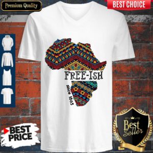 Premium Black Map Free-ish Since 1865 V-neck