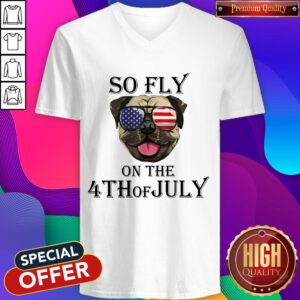 Premium Bulldog So Fly On The 4th Of July V-neck