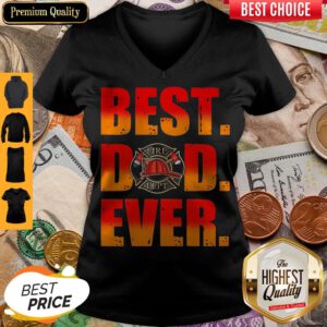 Premium Fire Dept Best Dad Ever V-neck