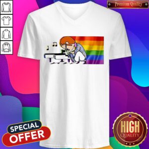Premium LGBT Elton John And Piano Rocketman V-neck