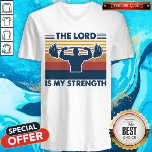 Premium Weight Lifting The Lord Is My Strength Vintage V-neck
