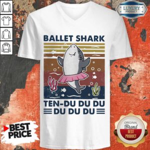 Pretty Ballet Shark Ten Du Du Du Du Du Du Vintage V-neck