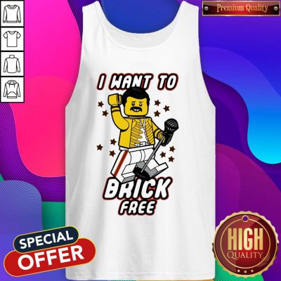 Pretty Freddie Mercury I Want To Brick Free LEGO Tank Top