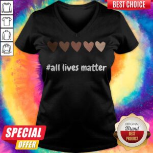Pretty Hearts All Lives Matter V-neck