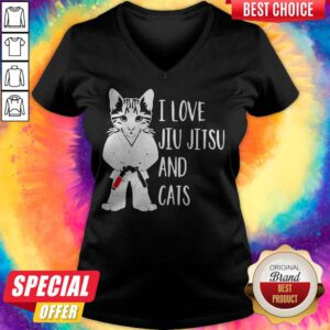 Pretty I Love Jiu Jitsu And Cats V-neck