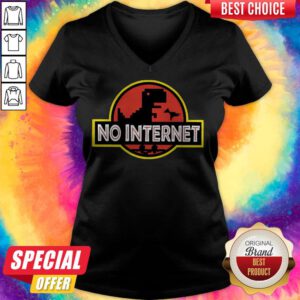 Pretty Jurassic Park Saurus No Internet V-neck