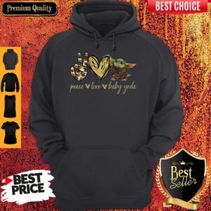 Pretty Peace Love And Baby Yoda Hoodie