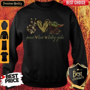 Pretty Peace Love And Baby Yoda Sweatshirt