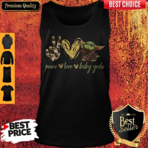 Pretty Peace Love And Baby Yoda Tank Top