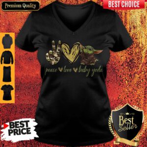 Pretty Peace Love And Baby Yoda V-neck