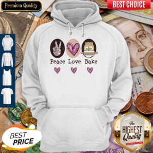 Pretty Peace Love Bake Hearts Hoodie