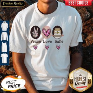 Pretty Peace Love Bake Hearts Shirt