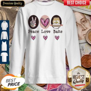 Pretty Peace Love Bake Hearts Sweatshirt