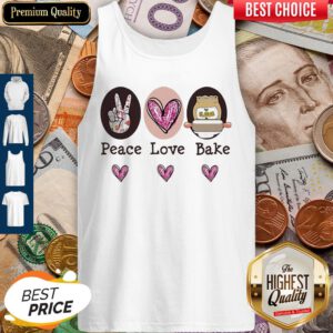 Pretty Peace Love Bake Hearts Tank Top