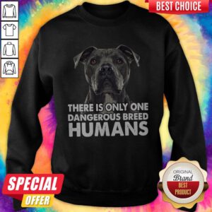 Pretty Pitbull There Is Only One Dangerous Breed Humans Sweatshirt