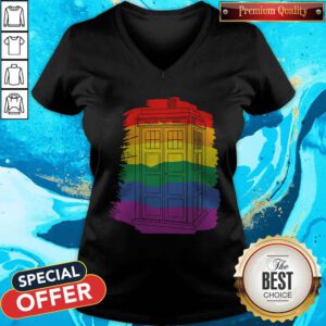 Pretty Police Public Call Box Doctor Who LGBT V-neck