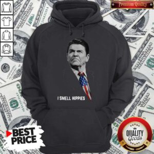 Pretty Ronald Reagan I Smell Hippies Hoodie
