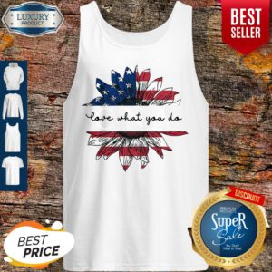 Pretty Sunflower American Flag Cna Love What You Do Tank Top