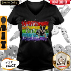 Pretty World's Best Dog Dad Lgbt V-neck