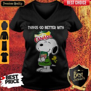 Snoopy Hug Canada Dry Things Go Better With Canada Dry V-neck